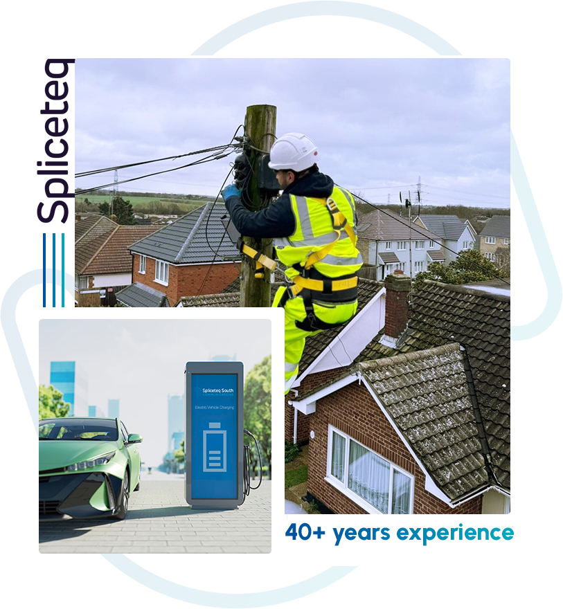 Spliceteq South Communications| Cabling | Civil Engineering | Ethernet Cabling | Fault Finding & ERS | Fibre to the Business | Fibre to the Premise | Hybrid Fibre Coax | Survey & Design | Testing | Turnkey EV Charging